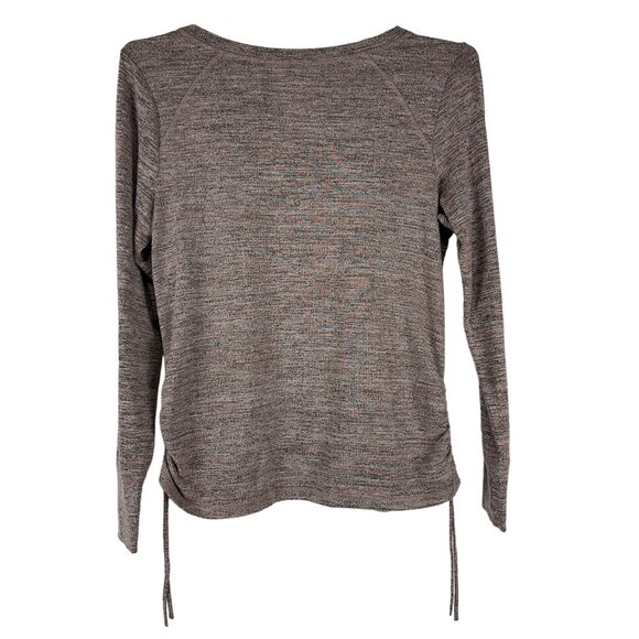 St Johns Bay Womens Active Knit Top Long Sleeves Side Cinch Hem XL Heather Brown - Picture 5 of 6